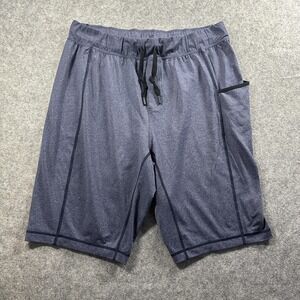 Lululemon For The People Shorts Mens‎ XL Blue Gray Heather Pocket Athletic